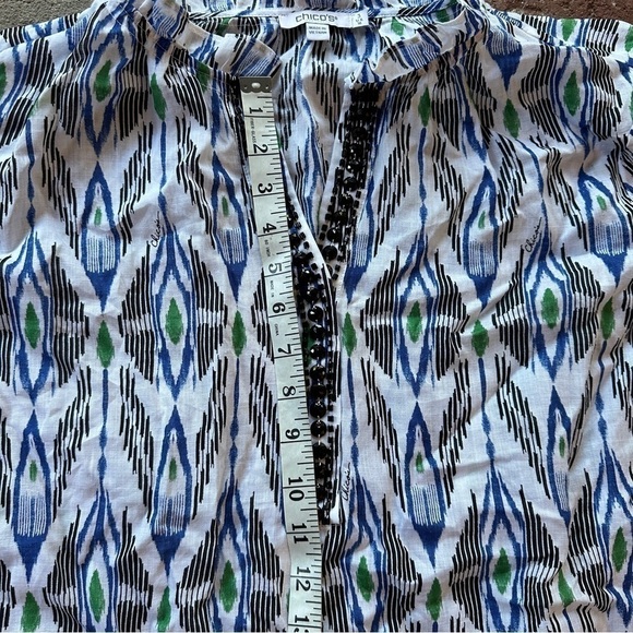 Chico’s Ikat Print Woven Top Womens 3 US XL 40th Anniversary Limited Edition - Picture 5 of 16